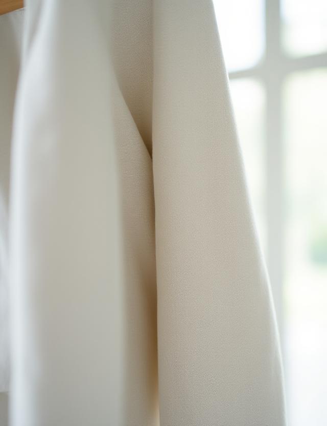 Close up of an unlined linen-wool blend blazer texture